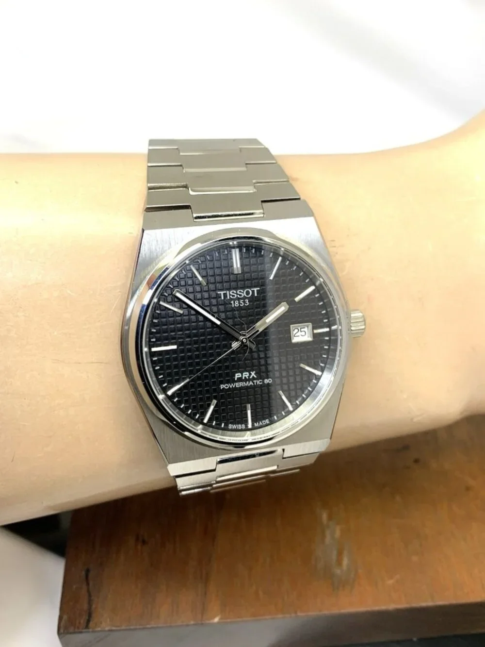 Tissot PRX Men's Watch Swiss Automatic Black Dial Silver Steel T1374071105100